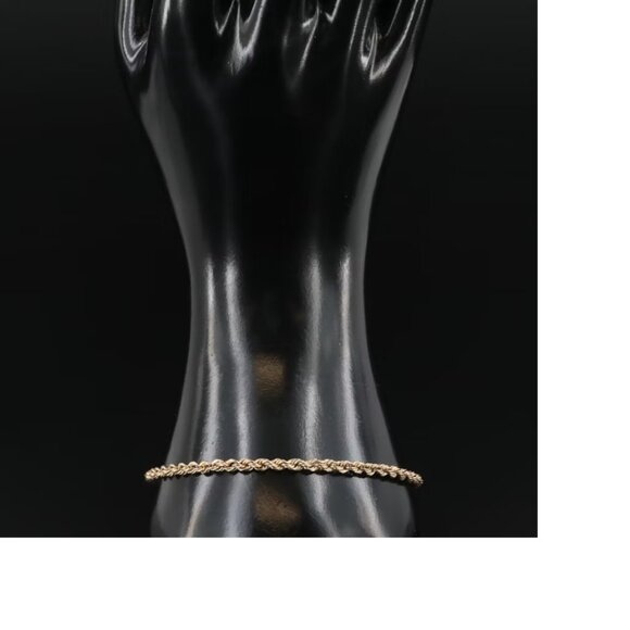 10k Gold Rope Chain Bracelet (or anklet). - Picture 4 of 7
